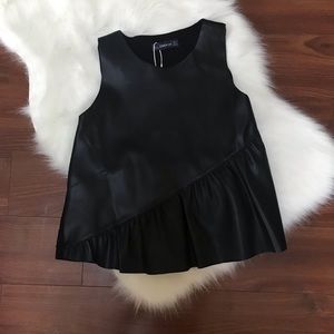 Zara Faux Leather Top
